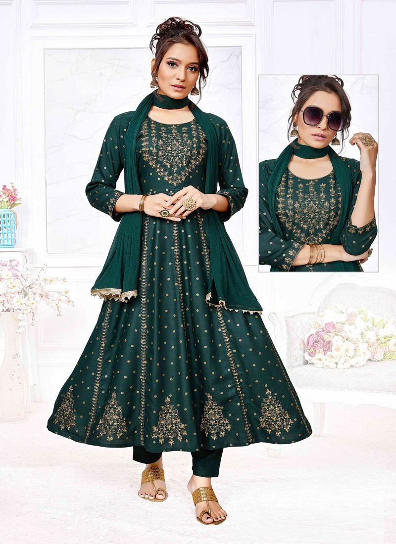 We Wisdom Slub Rayon Readymade Suits Catalog
